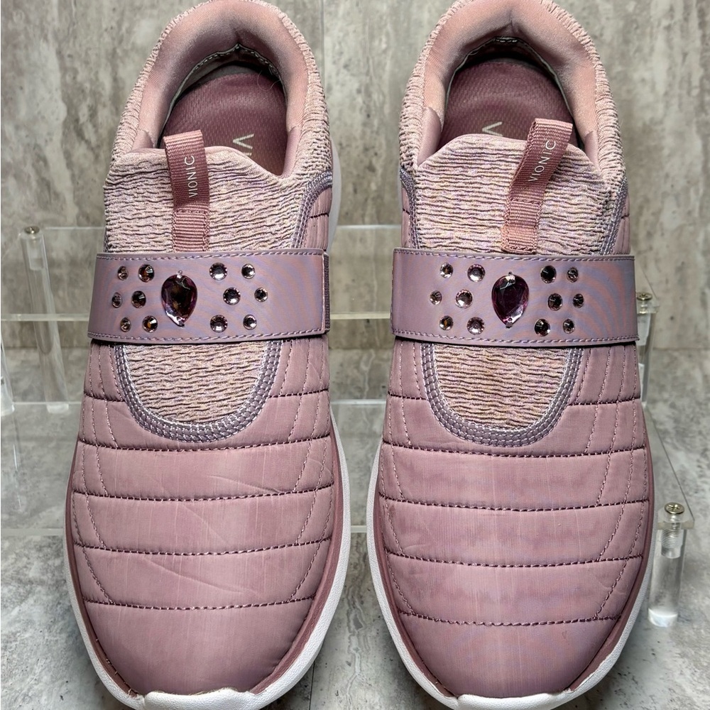 Vionic Dianne Lavender Pink Jeweled Slip On Sneakers Arch Support Sz 10 - Picture 3 of 10